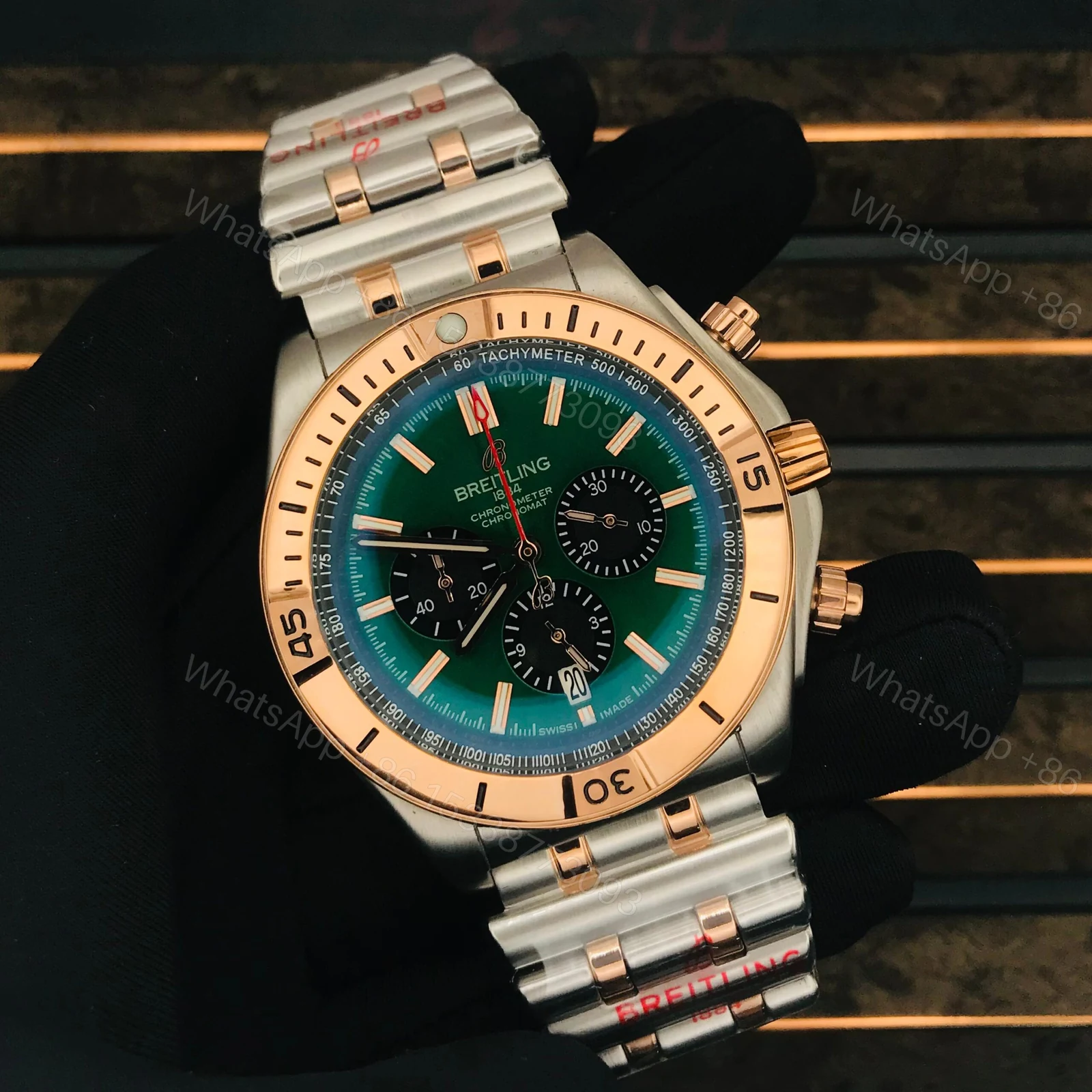 View 2 of Breitling Chronomat B01 Chronograph 42 Rose Gold