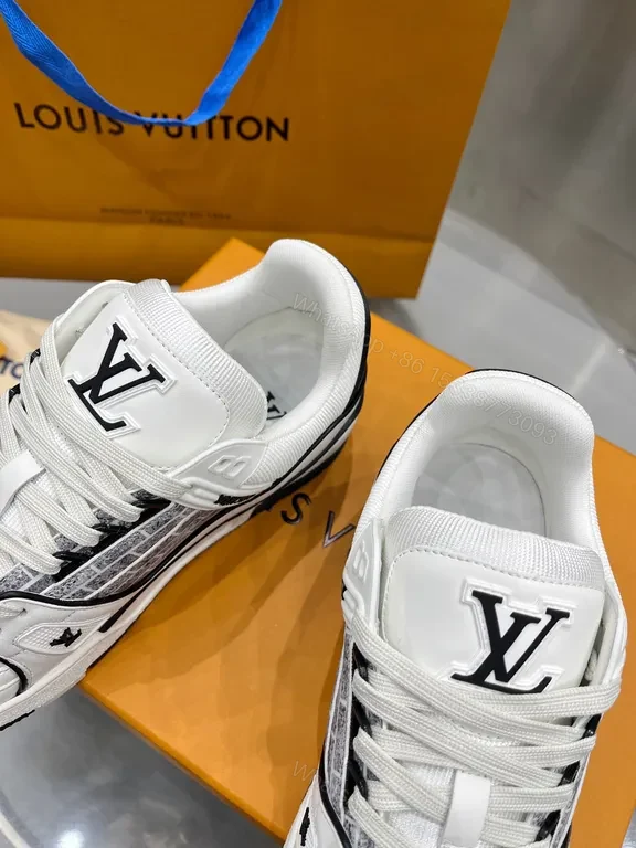 View 8 of Louis Vuitton Trainer Sneakers: White Leather Mesh Luxury Comfort