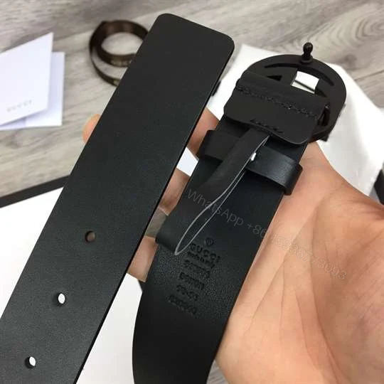 View 8 of GUCCI LEATHER BELT WITH INTERLOCKING G BUCKLE – B31