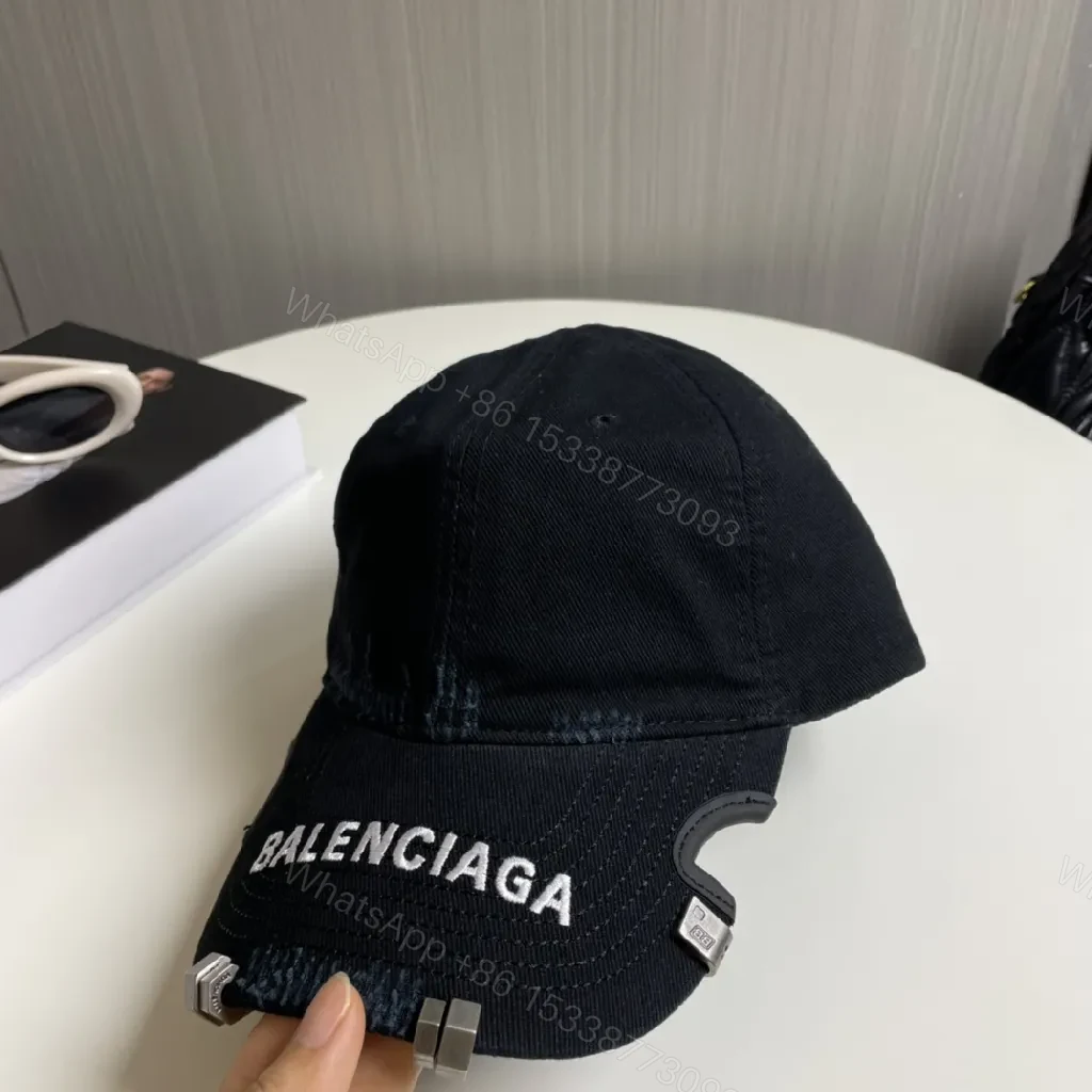 View 6 of Black Cap Black Cotton-Nylon Bold Balenciaga Branding Cap