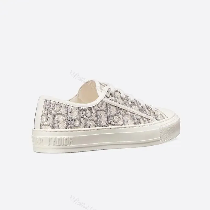 View 3 of WALK’N’DIOR SNEAKERS WOMEN OBLIQUE EMBROIDERED COTTON GREY – CD170