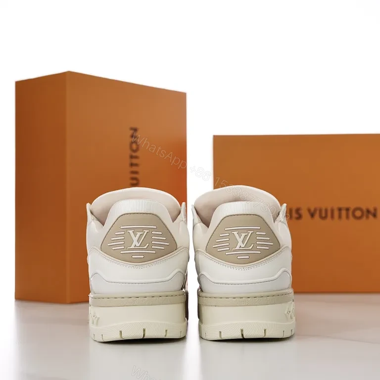View 3 of Chunky Modern LV-Inspired Leather Sneaker â€“ High-Top Comfort