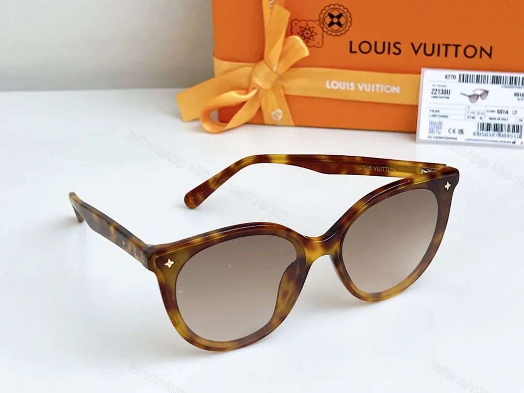 View 7 of Tortoise Frame Sunglasses with LV Detailing, Lightweight, UV400