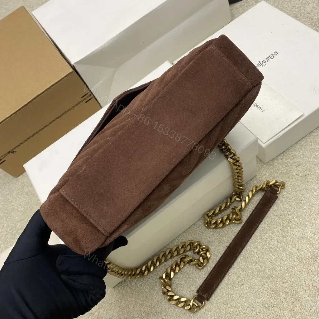 View 7 of Velvet Quilted Bag: Gold Chain, Luxe Night-Out Carryall
