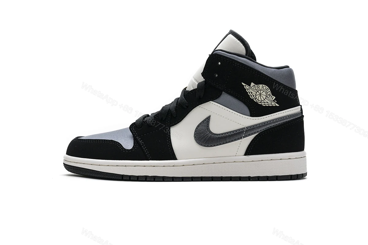 View 11 of Air Jordan 1 Mid Satin Grey Toe 852542-011