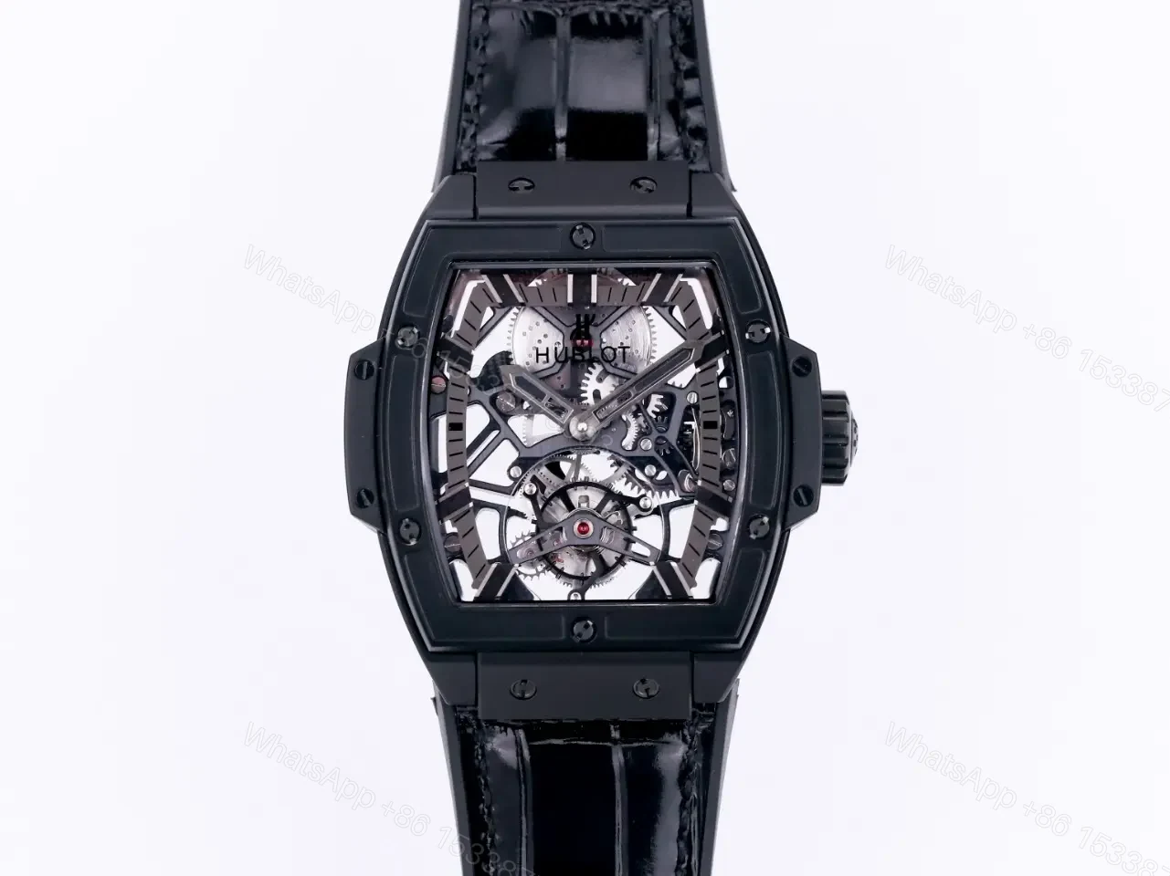 Hublot Masterpiece 906 Black PVD with Rose Gold/Platinum Plating Tourbillon Watch Black Leather and Rubber Strap Sapphire Crystal Glass — view 1