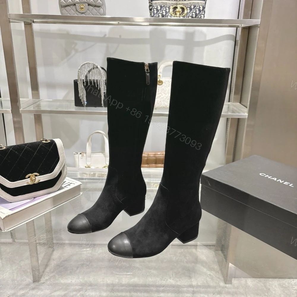 高仿Chanel*G45903B小牛皮高筒靴黑色5CM免檢版 — view 1