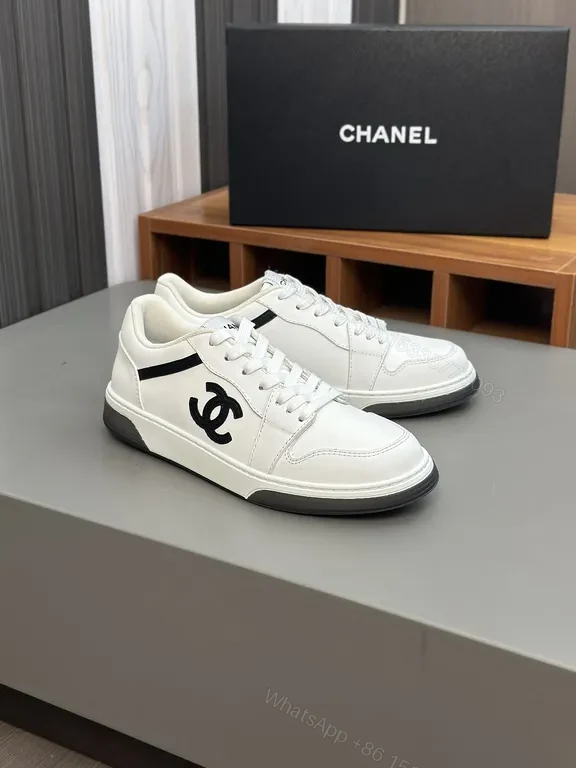 View 8 of White Leather Sneaker: Chanel-Inspired, Subtle Contrast, Luxury Comfort