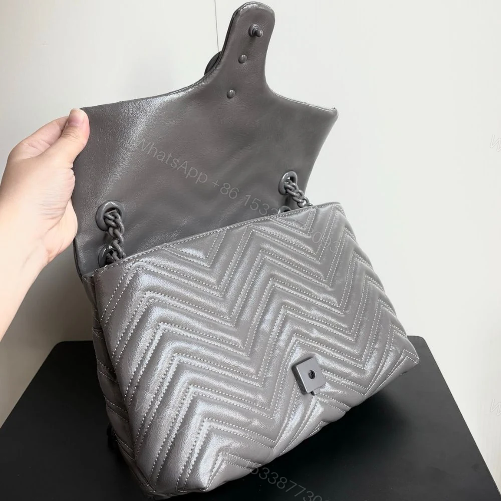 View 5 of Gucci Marmont Medium Shoulder Bag Gray 31Cm