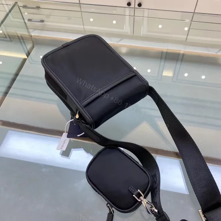 View 9 of Prada Black Nylon Crossbody: Compact Designer Chic
