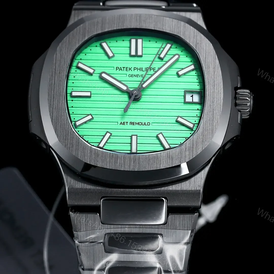 View 4 of Patek Philippe Green Black Nautilus Watch Ceramic Bracelet Ultimate 40MM PP-NAU-GRN-BLK-CER40-V2