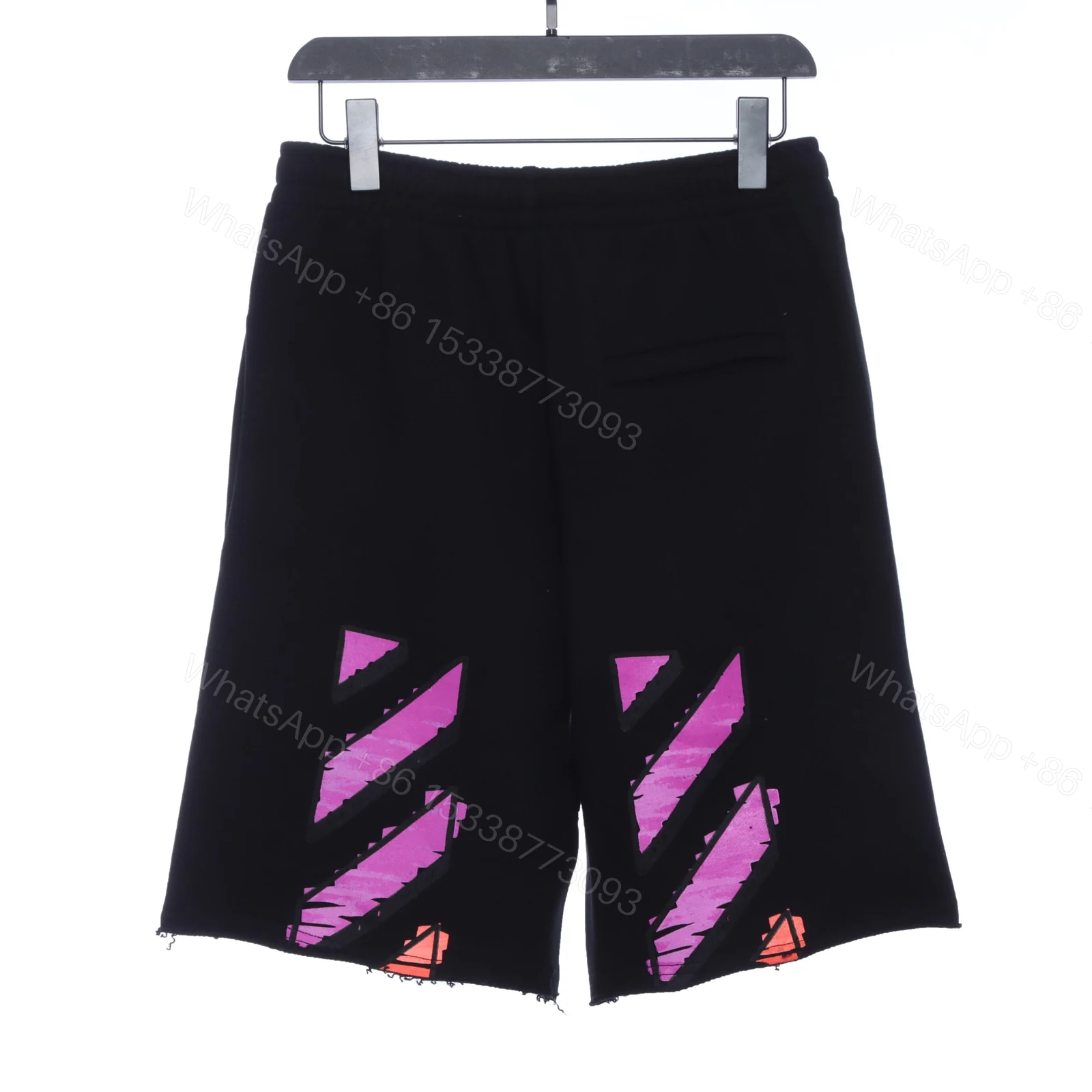 Off-White Purple Red Diagonal Shorts — view 1