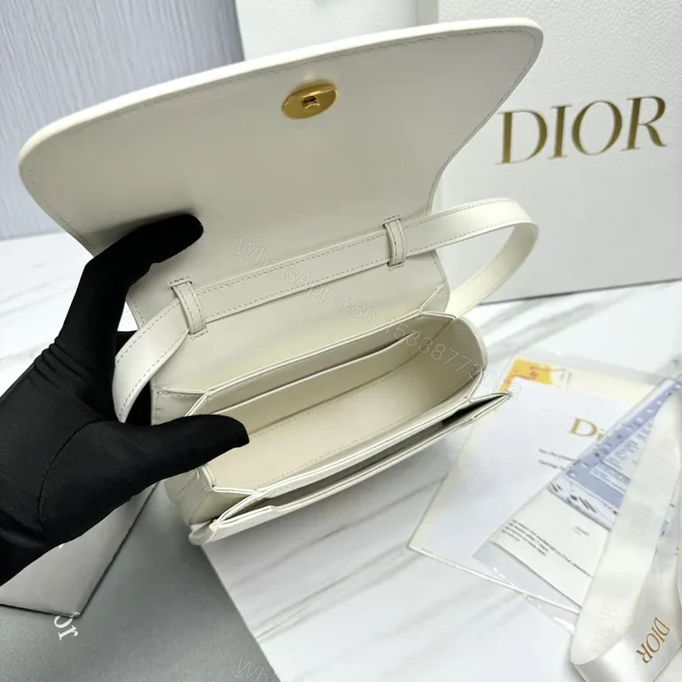 View 7 of Chic Box Bag: Dior-Inspired Leather Gold Hardware Bag
