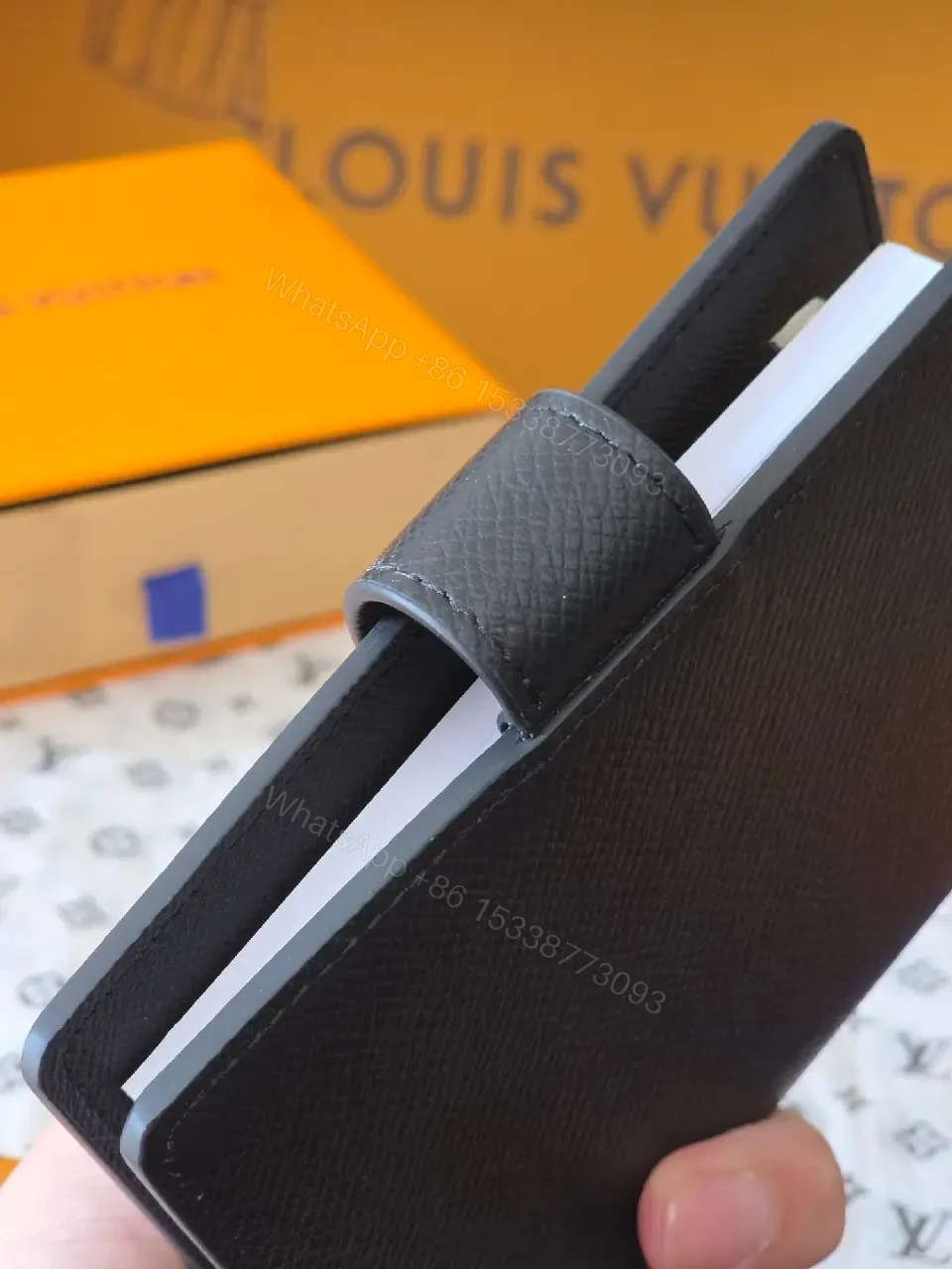 View 5 of Compact Black Leather Wallet – Signature Detail, Everyday Luxury
