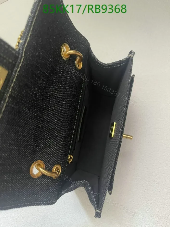 View 6 of Chanel Quilted Denim Black Flap Bag RB93681