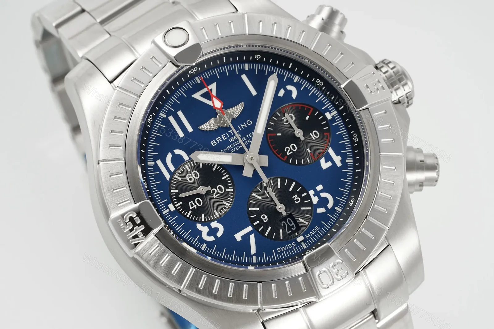 View 2 of Breitling Avenger B01 Chronograph 42 Stainless Steel Blue Dial Bracelet AB0146101C1A1