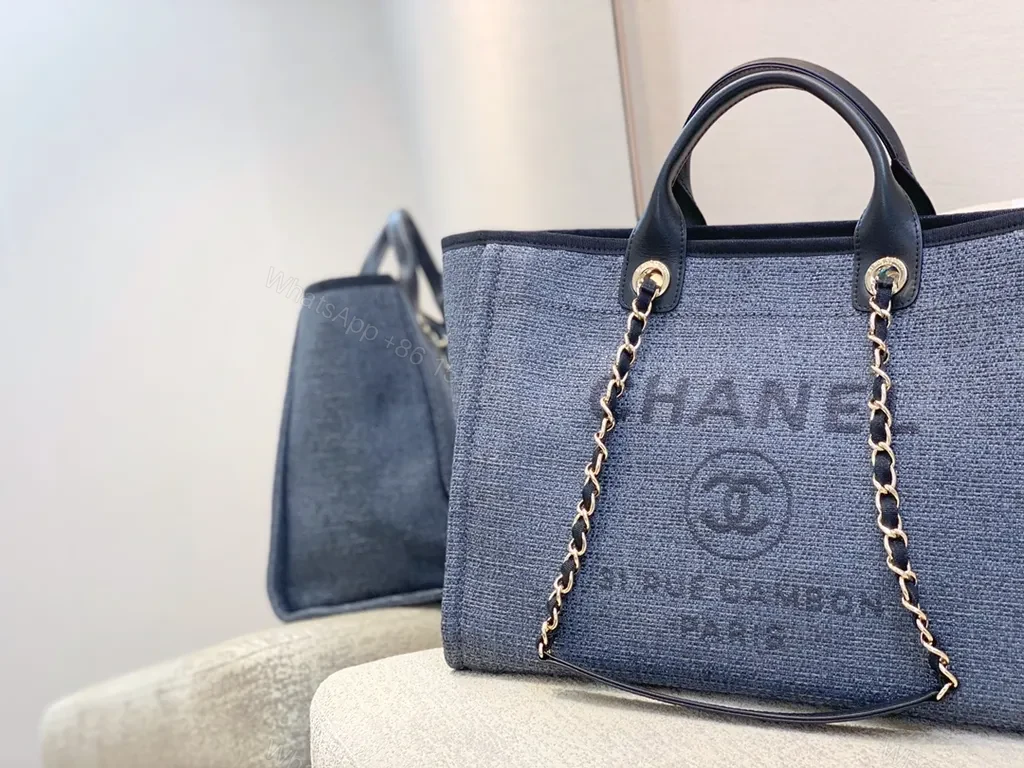 View 2 of Chanel-Inspired Denim Tote: Luxe Everyday Carry Bag