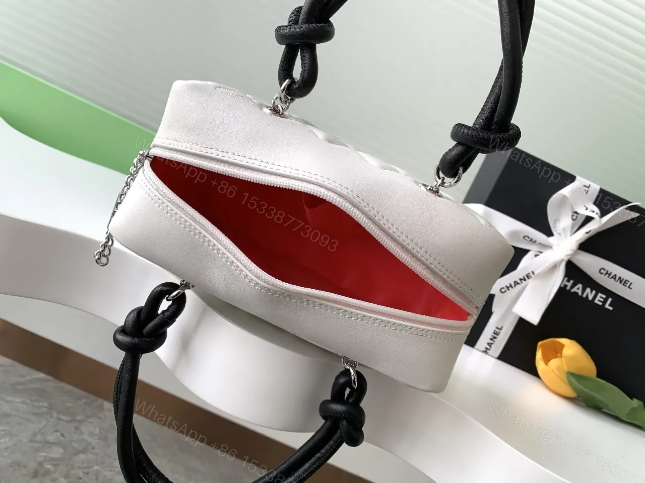 View 9 of Quilted Mini Bag with Signature Hardware - Dual-Tone Chic