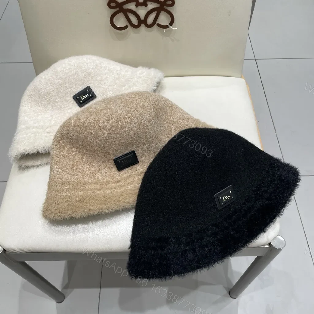 View 2 of Chic Plush Textured Bucket Hat with Luxe Plaque