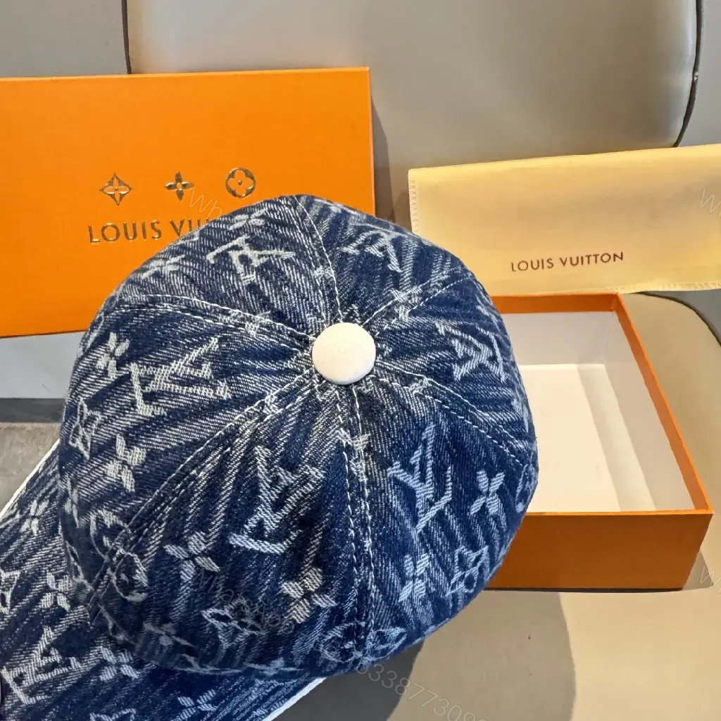 View 3 of Denim Monogram Cap: Subtle Luxury, All-Day Confidence