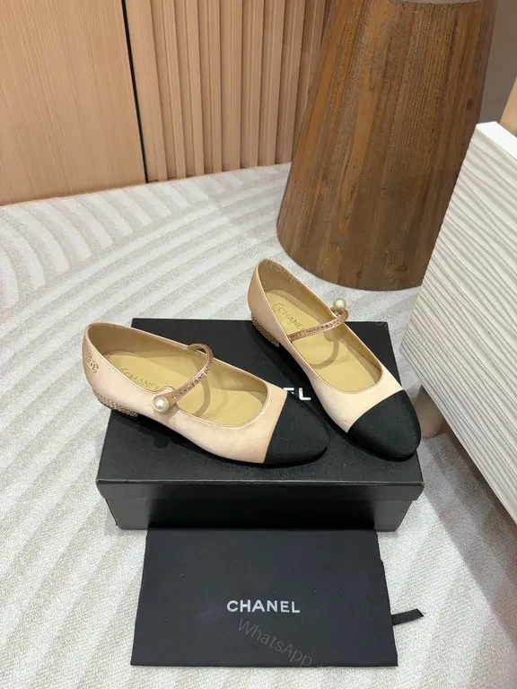 Two-Tone Mary Jane Flats: Soft Contrast, Signature Pearl Detail — view 1