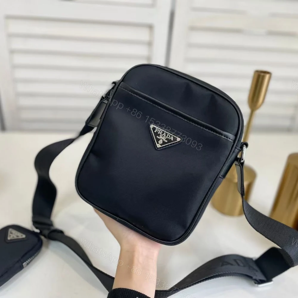 View 3 of Prada Re Nylon And Saffiano Shoulder Bag Black 20Cm
