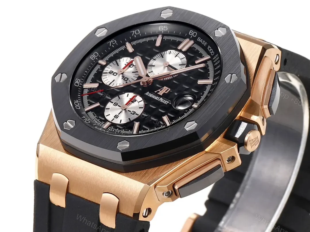 View 5 of JF Factory Audemars Piguet Royal Oak Offshore Rose Gold Black Ceramic Chronograph Watch