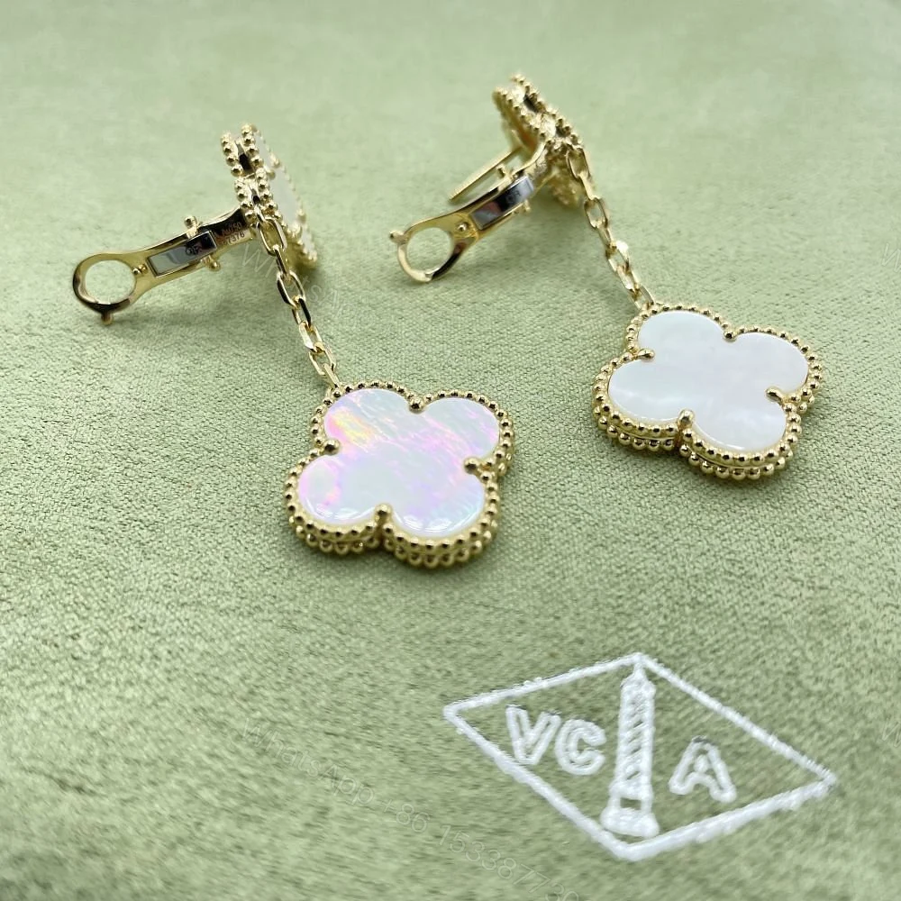 View 3 of VCA Magic Alhambra Earrings, Mother of Pearls
