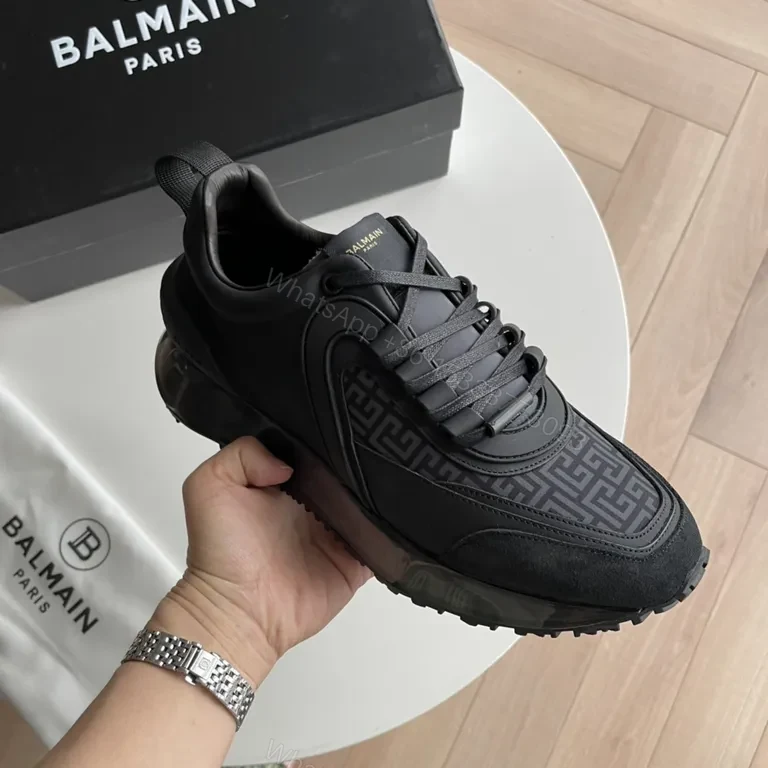 Chic Black Balmain High-Top Sneaker: All-Day Comfort — view 1