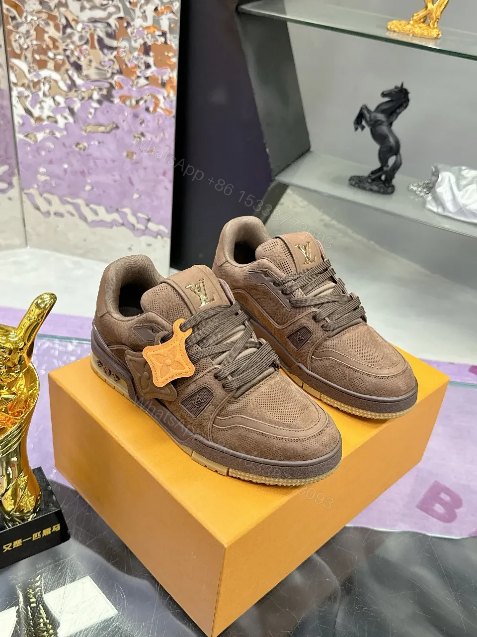 Brown Suede Mesh Luxury Sneaker | All-Day Comfort, Subtle Luxury — view 1