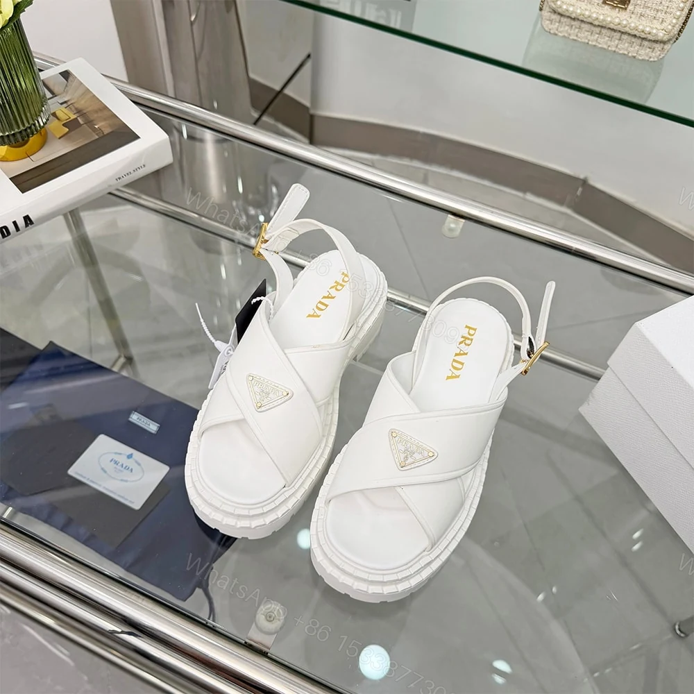 View 3 of PRADA Leather sandals 749453