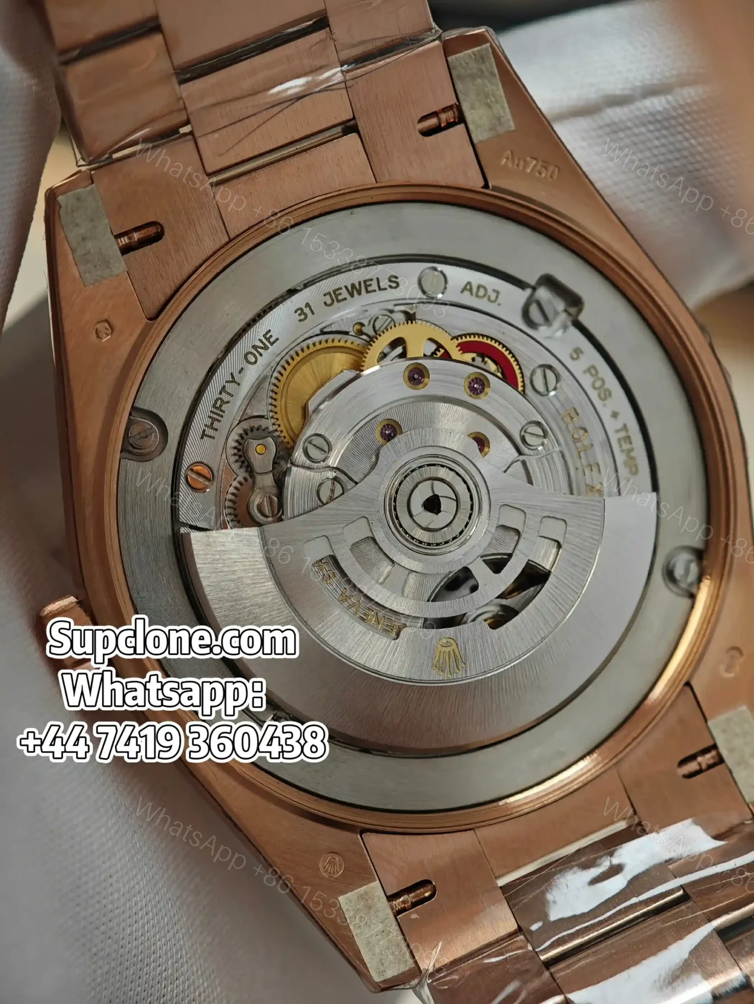 View 8 of Rolex Day-Date 40mm Rose Gold Brown Roman Dial – Super Clone 1:1 Cal. 3255