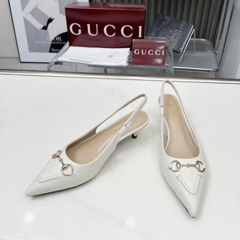 View 4 of GUCCI WOMEN HORSEBIT SLINGBACK PUMP WHITE