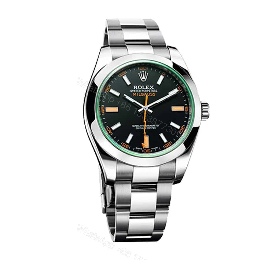 View 2 of Rolex Milgauss 116400GV Super Clone: Black Dial Green Crystal 40mm Oyster