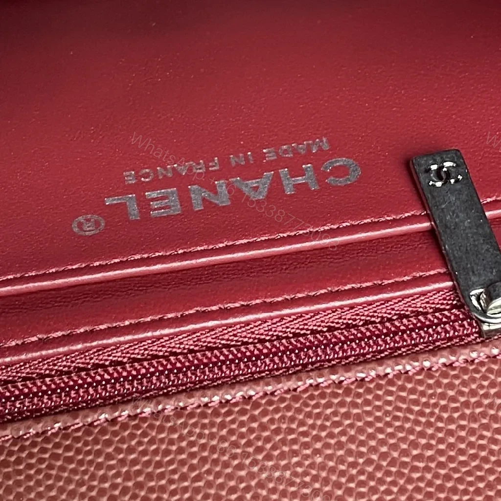 View 3 of Rich Aged Red Quilted Crossbody — Pebble Leather, Luxe Chain