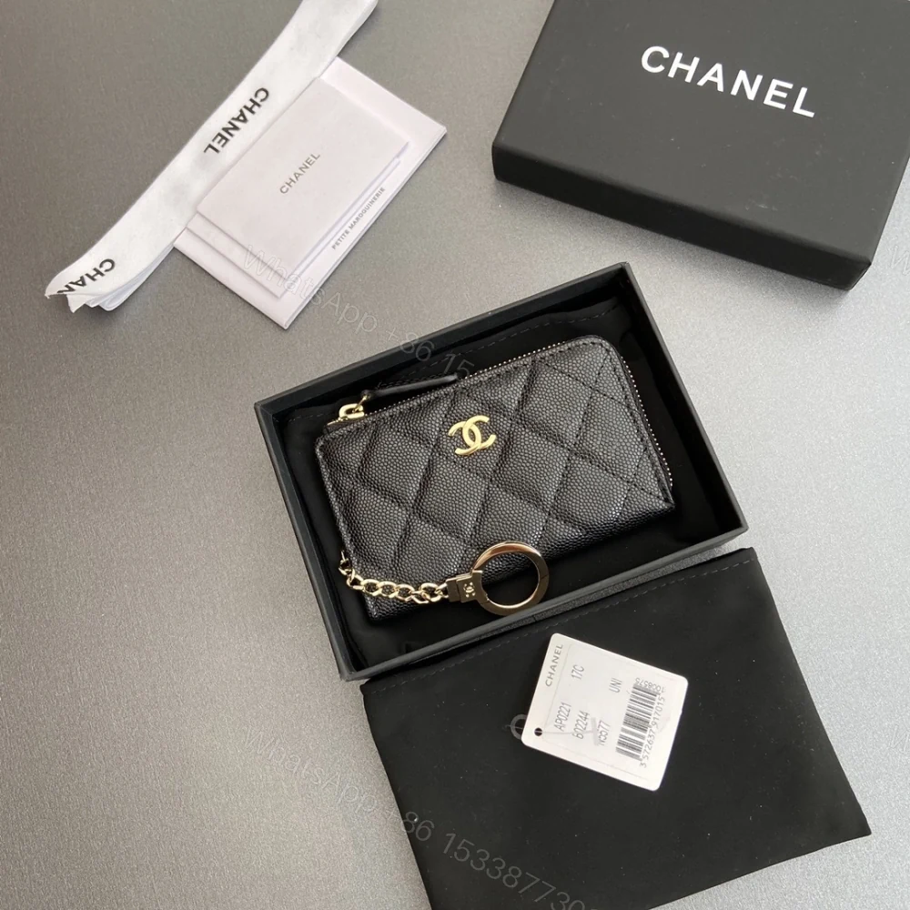 View 3 of 高仿Chanel*AP0223零錢包黑色魚子醬金扣免檢版