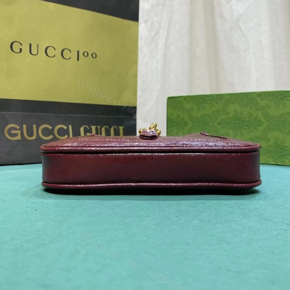 View 7 of Gucci Jackie Notte Mini Bag Rosso Ancora Red 19Cm