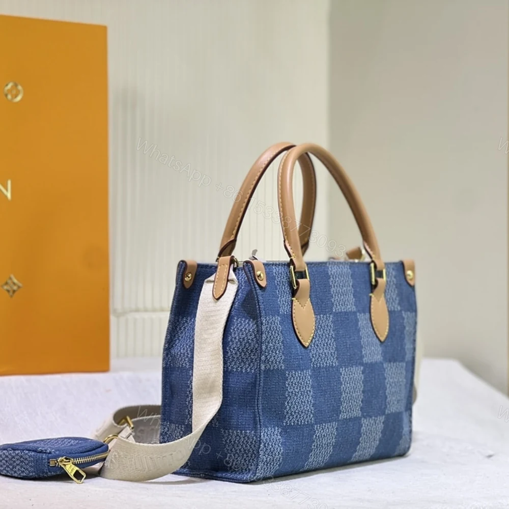 View 3 of Louis Vuitton Onthego PM Blue Denim 25Cm