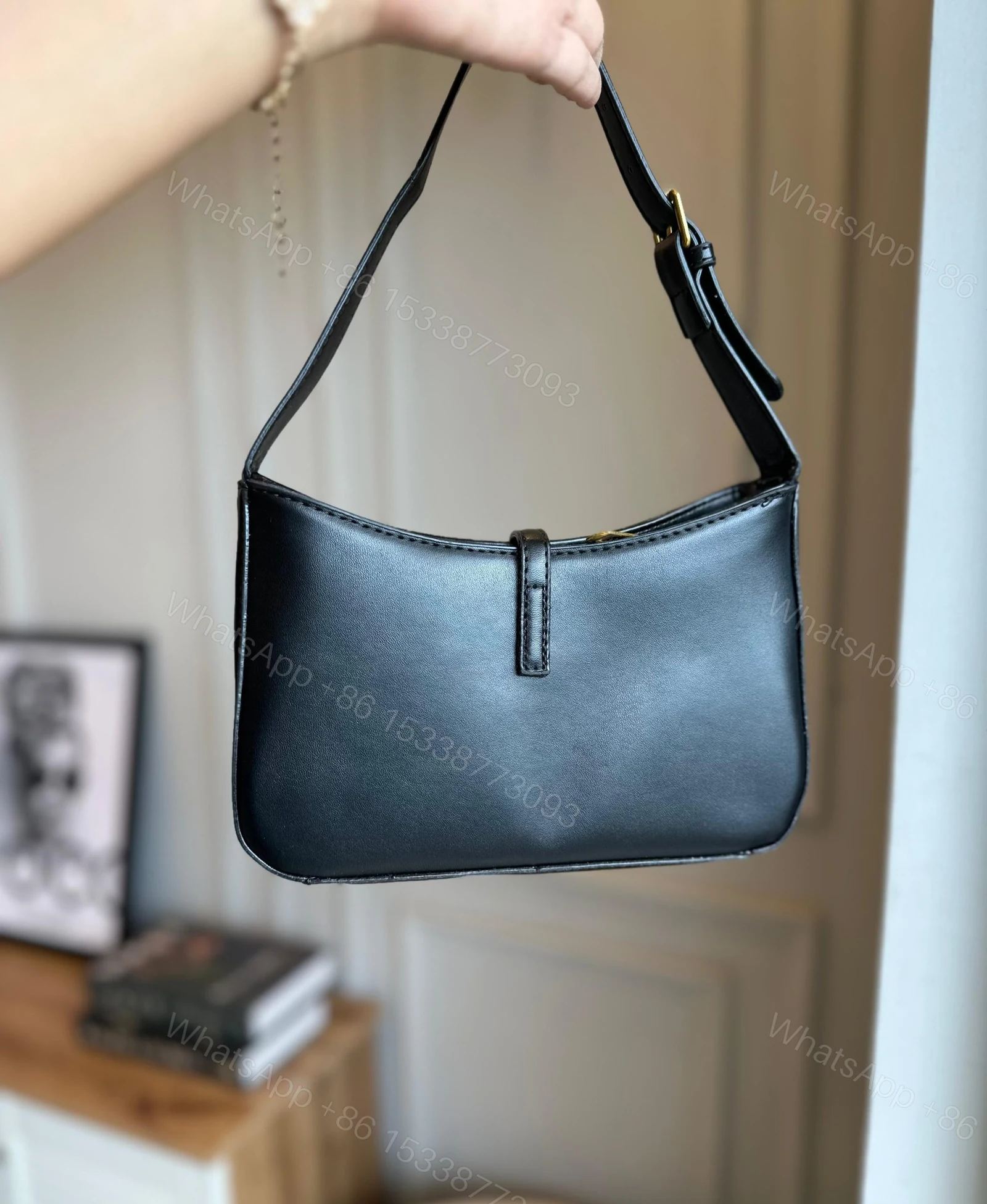 View 14 of FIRST COPY SAINT LAURENT SHOULDER BAG - CROCODILE-EMBOSSED LEATHER AND CLEAN LEATHER