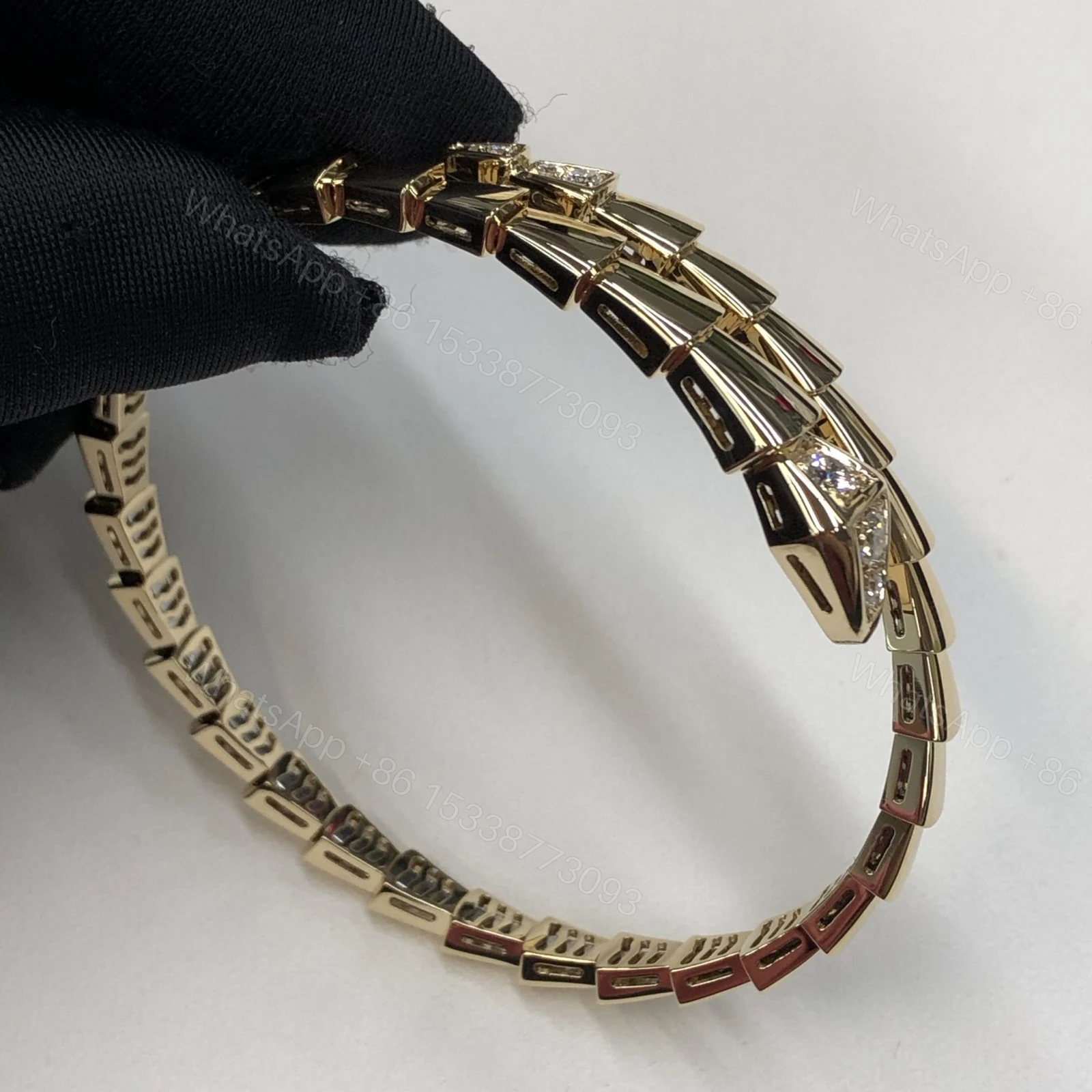 View 3 of Bvlgari Serpenti Bracelet Tip Diamonds Yellow Gold 360707