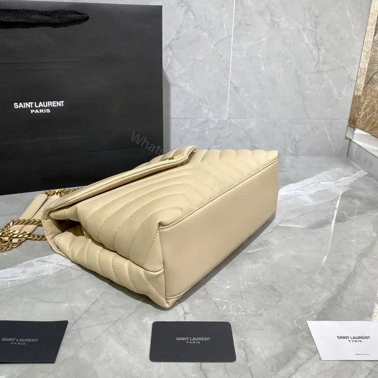View 4 of Nude Calfskin Quilted Shoulder Bag â€” Modern Signature Crossbody