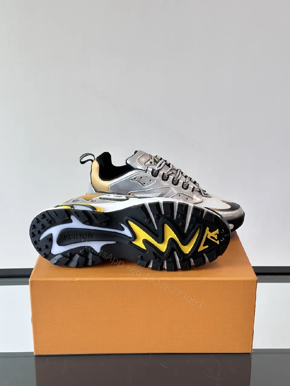 View 4 of Metallic City High-Top Sneakers with Sculpted Sole and Accents