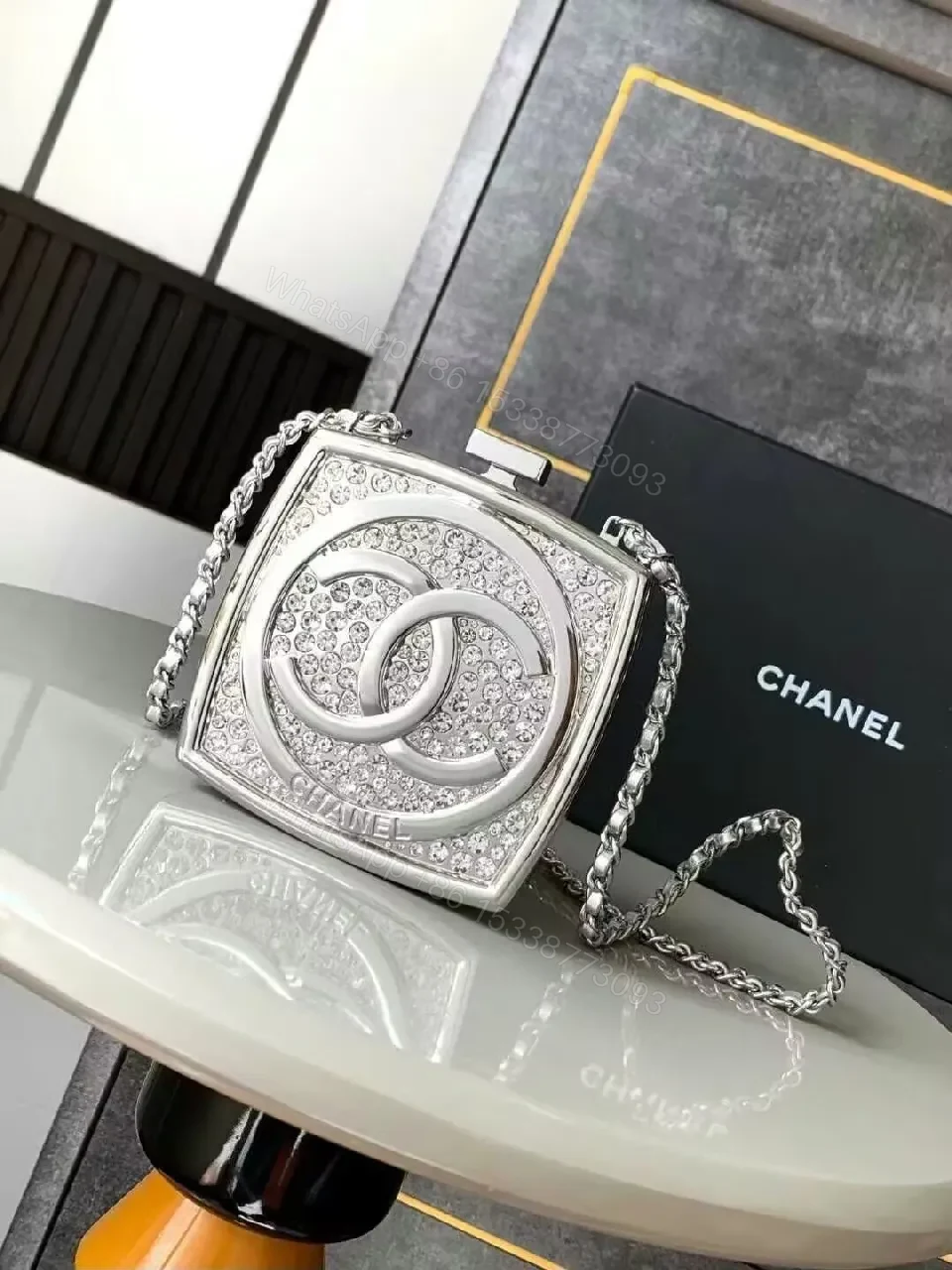 Crystal-Embellished Mini Bag: Luxe Chain-Shoulder Style — view 1