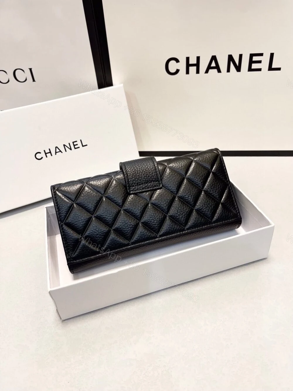 View 6 of Chanel Classic Long Flap Wallet Black 19Cm