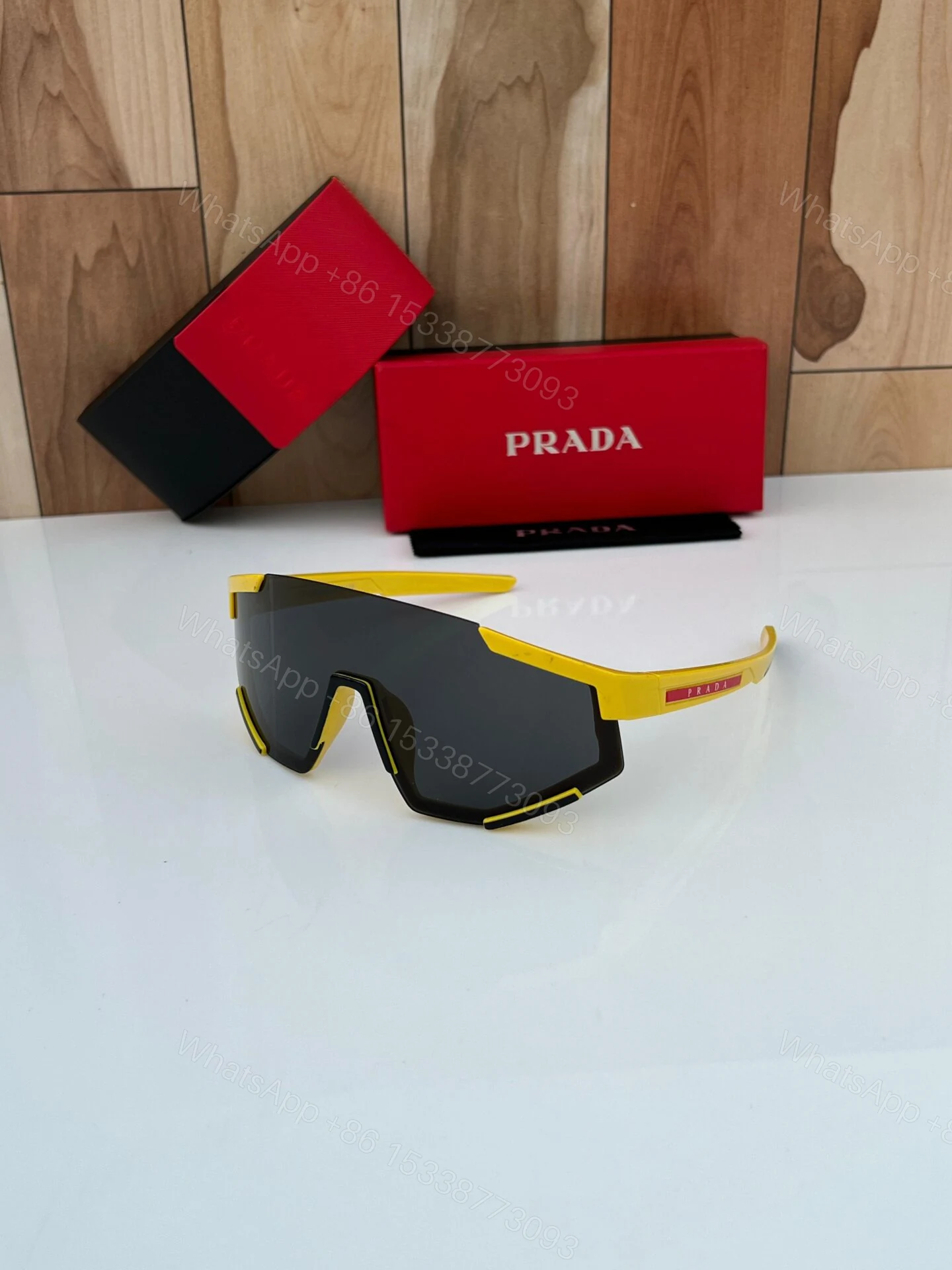 Prada Sport Sunglasses Grey Yellow Plastic — view 1