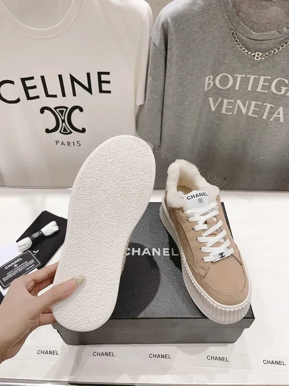 View 4 of Chanel-Inspired Cozy-Suede High-Tops: Plush Comfort Sneakers