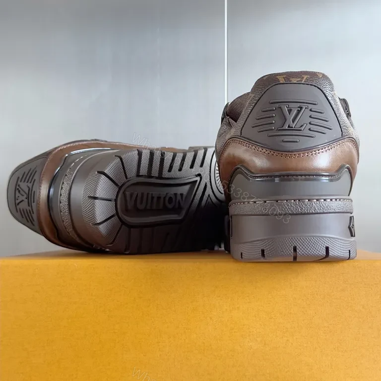 View 4 of Premium Leather LV-Detail High-Top Sneakers for All-Day Comfort