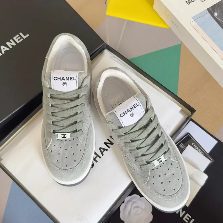 View 9 of Chanel-Inspired Luxury Low-Top Sneakers: Subtle Texture