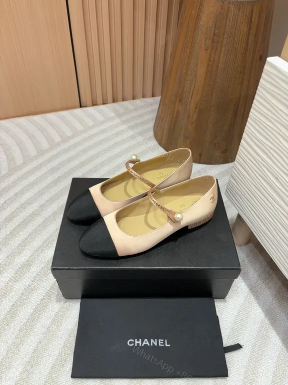 View 7 of Two-Tone Mary Jane Flats: Soft Contrast, Signature Pearl Detail