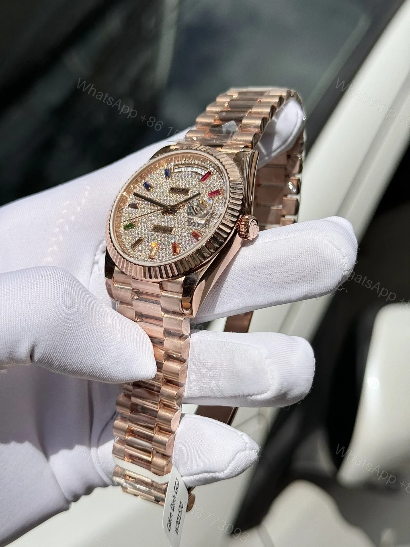 View 5 of Superclone Rolex Day-Date Diamond-Paved Dial 128235-0039 36 mm